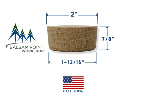 2-Inch American White Oak Wood Bourbon Wine Barrel Cask Keg Bung Plug - Great for Home Brewers, Distillers, Wine Enthusiasts (5-Pack)