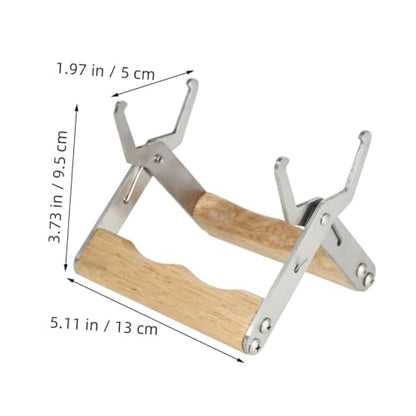 Uonlytech 4pcs Stainless Steel Beekeeping Hive Frame Gripper Tool with Wood Handle for Honey Harvesting and Hive Inspection Beehive Frame Clamp Lifter for Beekeepers