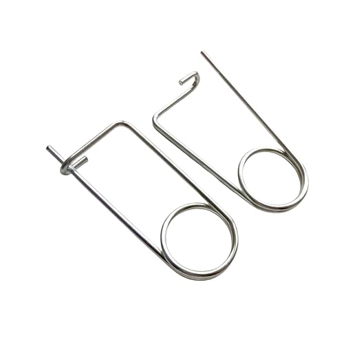 Steel Brooch Shape Open Safety pin Spring pin, Quick Lock line Lock pin Locking Fasteners for Farm Lawn Garden Hooks (0.26x4.92 in(6.5x125 mm)-2Pcs) - size: 0.26x4.92 in(6.5x125 mm)-2Pcs
