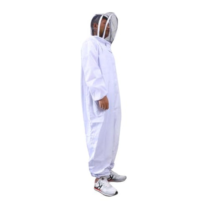 MERRYHAPY XXL Size Beekeeping Suit Full Body Anti- Suit with Veil Hood White Professional Keeper