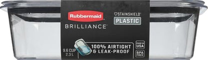 Rubbermaid Brilliance Food Storage Container, Large, 9.6 Cup | Clear | Pack of 2 - size: 9.6 Cup