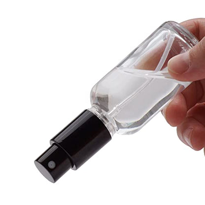 YIZHAO Clear Glass Spray Bottles 1oz, with Small Fine Mist Spray, Metal Cap, Refillable for Essential Oil,Travel,Cleaning,Perfume,Aromatherapy,Makeup – 12 Pcs - color: Transparent, size: 30ml-12