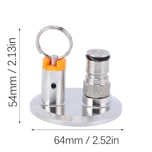 Stainless Steel Clamp End Cap 2 Inch TC Fitting with 17 PSI PRV and Lock Post for Fermenter Kegs