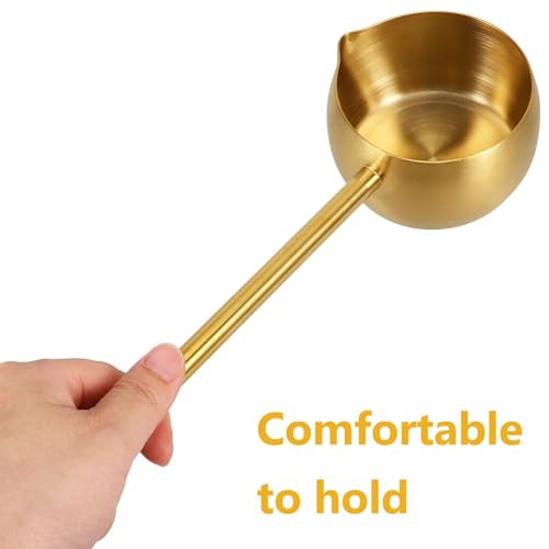 Hemoton Stainless Steel Oil Spoon 11 Inch Long Handle Mini Ladle for Precise Oil Pouring and Cooking 304 Steel Kitchen Utensil - size: 26.90X8.60X8.50CM