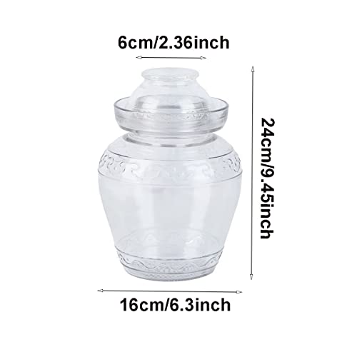 Fermentation Jar, 2.5 Liter Glass Pickle Jar with Water Seal Lid | Wide Mouth Clear Glass, Food Grade, Fermentation Kit for Making Pickles Kimchi, Sauerkraut