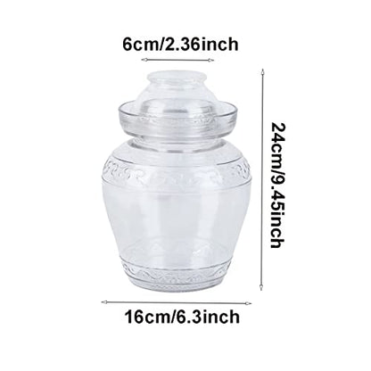 Fermentation Jar, 2.5 Liter Glass Pickle Jar with Water Seal Lid | Wide Mouth Clear Glass, Food Grade, Fermentation Kit for Making Pickles Kimchi, Sauerkraut