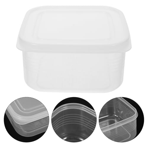 VICASKY Cheese Bread Food Storage Box with Lid 800ml Airtight Refrigerator Container Portable Secure Fresh-keeping Case for Kitchen and Fridge Organization