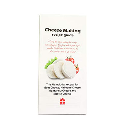 MOZZARELLA & RICOTTA 4 Cheeses Making Kit Goat Cheese, Halloumi Cheese, Mozzarella Cheese, Ricotta Cheese Great Gift for All Occasions, Red