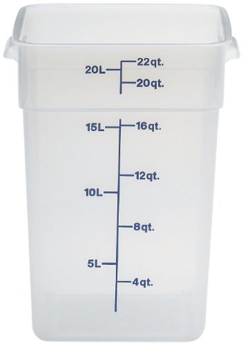 Cambro Food Storage Container - Classic Series Square - 22 QT (Quart) - Commercial Grade for Food Prep (Translucent)