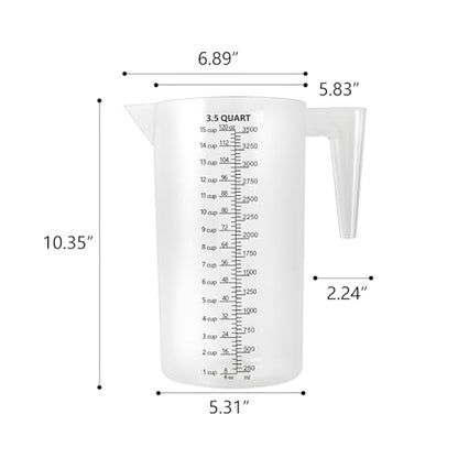 Plastic Measuring Cup with Handle, Pool Chemical Measuring Cup, Plastic Measuring Pitcher for Liquid Mixing, Pouring, Lawn Care, Pet Food, Motor Oil, Laboratory and More (120, Fluid Ounces, 3500ml) - size: 120 fl oz