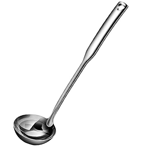 Siaiqiang Soup Ladle,11.8 Inch 18/10 Stainless Steel Heavy Duty Large Gravy Ladle,Kitchen Accessories for Stirring,Soups,Cooking,Sauces,Chili,Stew(1pack)
