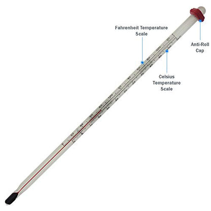 Home Brewing Thermometer for Brewing Wine and Beer - Glass Thermometer for Homebrew - Wine and Beer Making Equipment