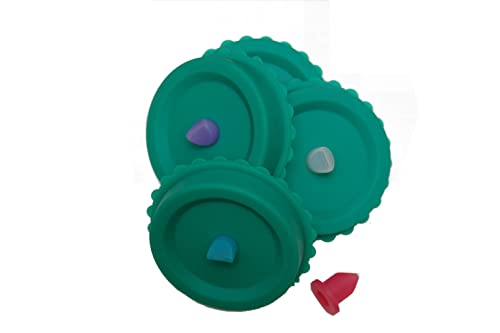 Mason jar Silicone lid and waterless Airlock made for Regular mouth masons jars 4 pack.