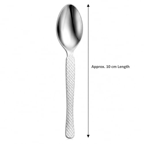 Stainless Steel TEA/COFFE AND Spice Box Spoons Set of 12 (Silver) (Small Tea spoon) - size: Small Tea spoon
