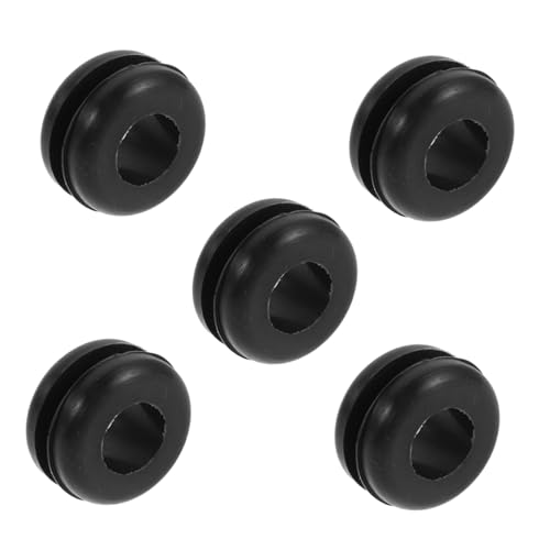 SEWACC 5pcs Rubber Airlock Hole Grommet for Mason Jar Fermentation and Fermenter Bucket Lids, Black Rubber Seal Ring with Tight Seal and Wide Compatibility for Homebrewing and DIY