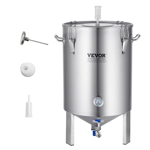 VEVOR Fermentation Tank 16 Gal,Stainless Steel Beer Brew Fermentor, Brew Bucket Fermentor for Home Brewing with Conical Base Brewing Equipment - size: 16 Gal-Fermenter1.0