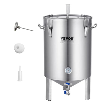 VEVOR Fermentation Tank 16 Gal,Stainless Steel Beer Brew Fermentor, Brew Bucket Fermentor for Home Brewing with Conical Base Brewing Equipment - size: 16 Gal-Fermenter1.0