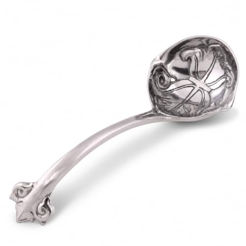 Arthur Court Fleur-De-Lis Serving Ladle - Elegant Aluminum Spoon for Punch and Soup - 12 Inch Long - size: 12 inches Fleur-De-Lis