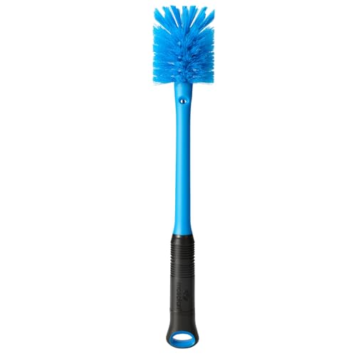 MOSOLAN 2-in-1 Water Bottle Brush and Straw Cleaner Brush, Long Handle Scrub Brush with Replaceable Head for Water Bottles, Glasswares, Mugs, Flasks, Tumblers and Kitchen Sink, Breezy Blue, 1 Pack - color: Breezy Blue, size: 1 Count (Pack of 1)
