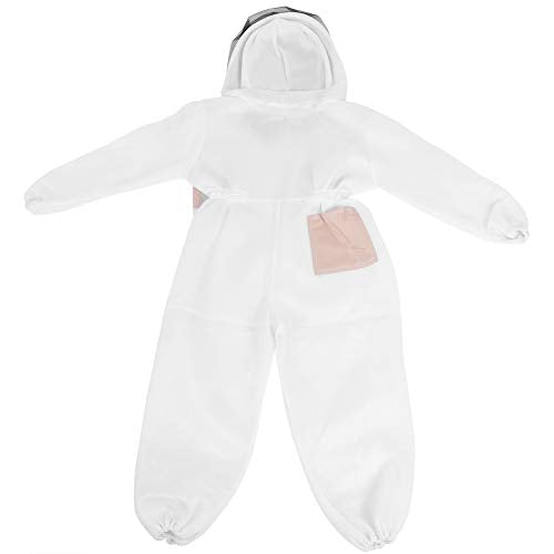 Beekeeping Suit, Ventilated Beekeeper Jacket Smock with Double Zippers and Hood Veil for Apiary Protective Clothing Supplies (L)