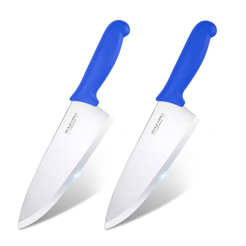 8 inch Japanese High Carbon Stainless Steel Chef Knife Set, Professional Extra Sharp Wide Cook Knife with Non-slip Ergonomic Handle, for Kitchen Home Restaurant - color: Blue