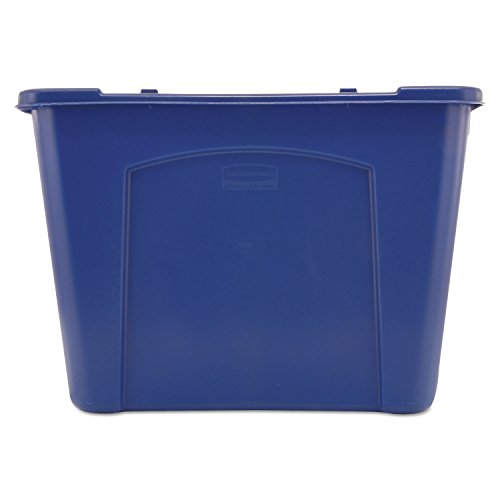 Rubbermaid Commercial Products Stackable Recycling Bin, 14 Gallon, Blue Storage Container, for Garage/Kitchen use for Boxes/Paper Recycle (Pack of 6) - size: 14G