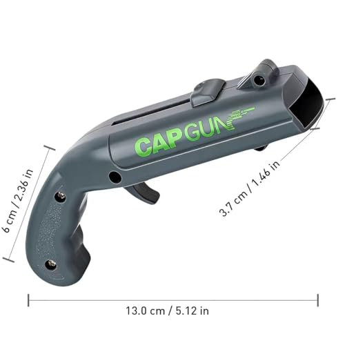 4PCs Grey Novelty Cap Gun Style Bottle Opener – Realistic Construction with Ergonomic Grip for Beverages, Themed Parties & Gifts - color: Gray