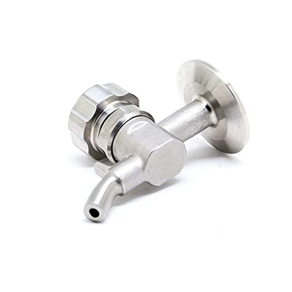 QiiMii 1.5'' SS304 Stainless Sampling Valve Beer Sampling Valve Clamp End, 2 Pack - size: 2 Pack