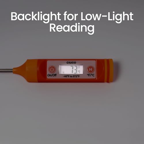 Candy & Meat Thermometer with Type-C Rechargeable Digital Instant Reading for Candy Making, BBQ, Deep Frying, & Liquids, 8" Long Probe,CT180-L