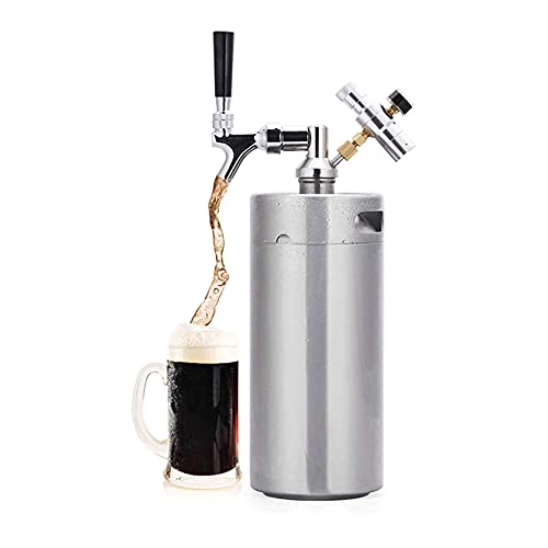 Beer Tower Dispenser Drink Dispenser Stainless steel beer kegs, portable household beer keg systems, beer brewing systems with adjustable faucet kits for storage (Size : 5L) - size: 5L