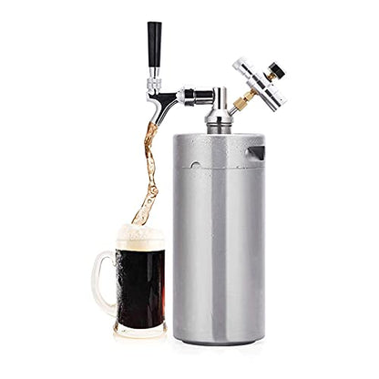 Beer Tower Dispenser Drink Dispenser Stainless steel beer kegs, portable household beer keg systems, beer brewing systems with adjustable faucet kits for storage (Size : 8L) - size: 8L