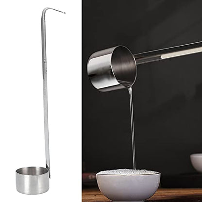 Wine Measuring Spoon, Stainless Steel Wine Ladle with Hanging Hole and Tail Hook, Smooth Pouring Spout Design for Kitchen, Oil, Vinegar and Soy Sauce (304 extract 50ML)