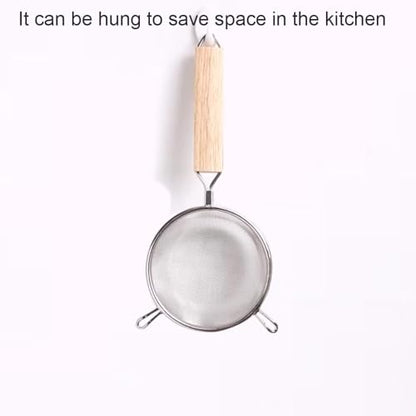 Strainer with Single Fine Mesh, 5-Inch Diameter, Mini, Stainless Steel, Tan,Silver - size: XS Double-handled