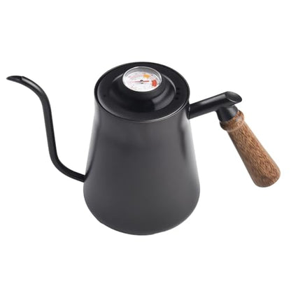 Gooseneck Kettle with Thermometer, 650-850ML for Stainless Steel Pour Over Coffee Pot with Narrow Spout Precise Brewing, Manual Drip Teapot Home and Cafe