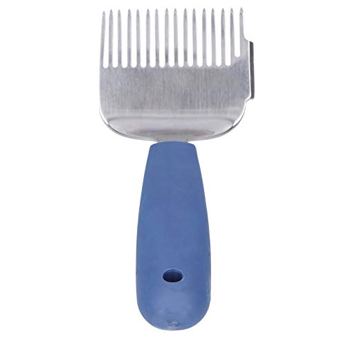 Zerodis 16 Tin Stainless Steel Uncapping Fork Honey Scraper Honey Fork Capping Scratcher with Plastic Handle and Hole for Beekeeping Tool and Harvest