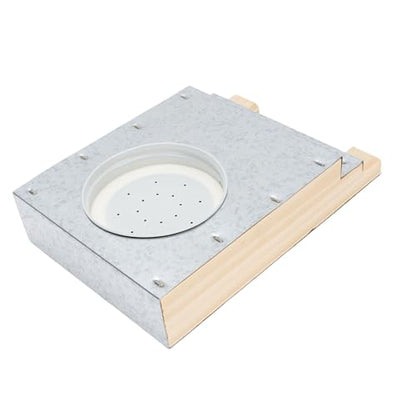 Pssopp Beehive Entrance Feeder Beehive Front Entrance Feeder Bee Wooden Aluminum Front with Untreated Wood for Inverted Glass Jar Easy Syrup Check