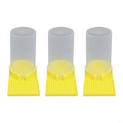 Bee Feeder 3 Pack Basin Drinker Hive Entrance Hydration Yellow Bee Drinking Tool Equipment Supports Colony Health Fill Refill Garden Wildlife 27x12x9cm