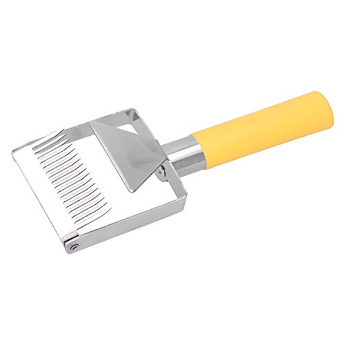 Stainless Steel Uncapping Fork Beekeeping Honey Scraper Tool with Plastic Handle for Hive Frame Honey Extraction