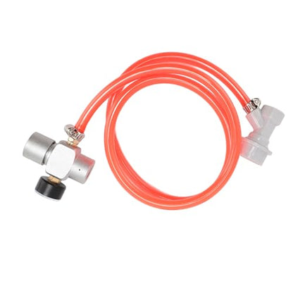 Omabeta 1PCS Mini Keg Regulator, Stainless Steel Automatic CO2 Pressure Regulator With 1m Red Hose For Homebrew Beer Coffee Soda Dispenser Outdoor Travel