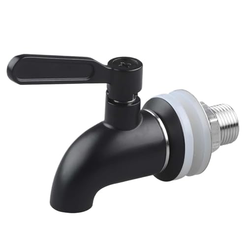 Spigot For Beverage Dispenser 2pcs Drink Dispenser Spigot Champagne Stainless Steel Tap Replacement for Beverage and Glass Jar Bottle(Black) - color: Black