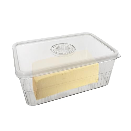Cheese Container Airtight with Time Recording - Cheeses Storage Container for Fridge Cream Cheese Sliced Cheeses Cheddar Container with Lid Cheese Saver 丨NOT DISHWASHER SAFE 丨 - color: Large - 1 PCS