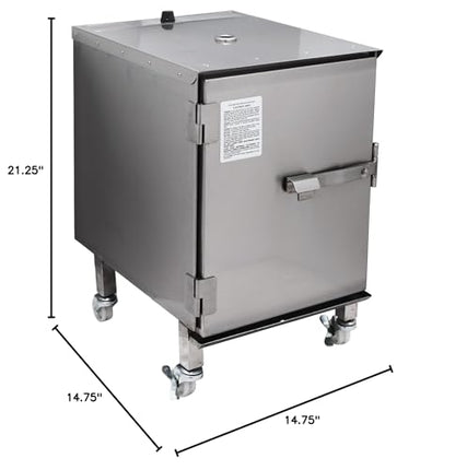 SmokinTex Lil' Tex Electric Smoker - Stainless Steel Portable Meat Smoker Grill with Temperature Control, Wood Chip Tray, and Meat Probe for BBQ, Jerky, Vegetables - size: 55 lb.