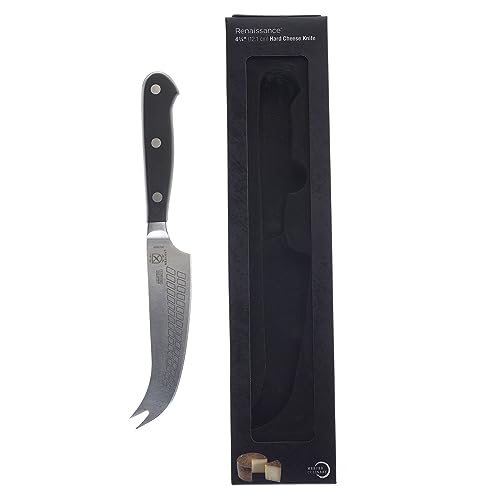 Mercer Culinary Renaissance Hard Cheese Knife, 4.75-Inch - color: Black Handle, size: 4.75-Inch Hard Cheese Knife