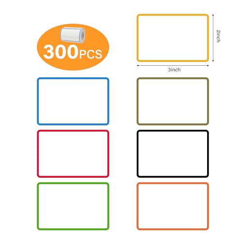 300 Pcs 2×3 Inch Blank Removable Freezer Labels, Waterproof, Oil & Tear Resistant, No Residue Writable Stickers for Food Containers, Jars, Pantry and Meal Prep (Bright) - color: Bright