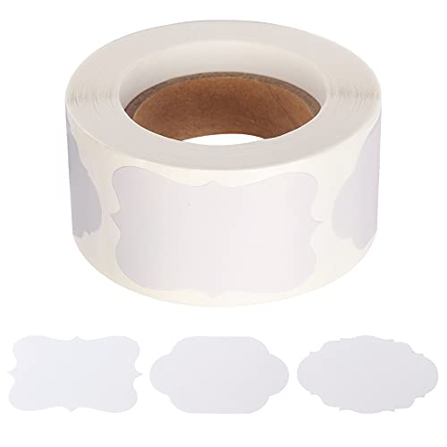 Pimoys 300 Pieces Gift Sticker Labels, 1.2*2inch Kraft Paper, Waterproof Labels for Jam Jars, Home Baking, Handmade Cosmetic, Holiday Presents, Lace Design - color: White