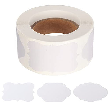 Pimoys 300 Pieces Gift Sticker Labels, 1.2*2inch Kraft Paper, Waterproof Labels for Jam Jars, Home Baking, Handmade Cosmetic, Holiday Presents, Lace Design - color: White