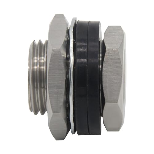 Stainless Steel Bulkhead Fitting 1/4" NPT Female Bulked Coupler Thru-bulk Tank Fitting Connector (pack of 2) - size: 1/4" NPT Female to 1" Length