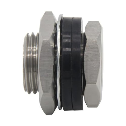 Stainless Steel Bulkhead Fitting 1/4" NPT Female Bulked Coupler Thru-bulk Tank Fitting Connector (pack of 2) - size: 1/4" NPT Female to 1" Length