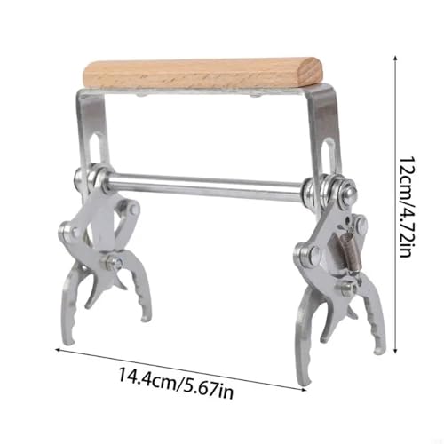 2pcs Stainless Steel Frame Gripper with Smooth Wooden Handle for Beekeeping Equipment