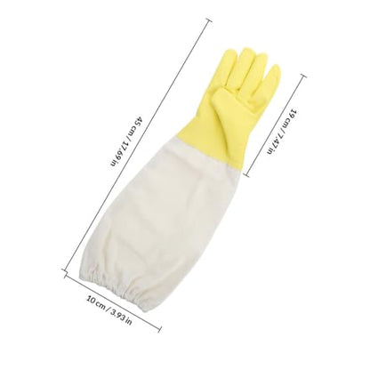 Alipis 1 Pair Beekeeper's Protective Gloves with Extended Sleeve Protection and High Flexibility, Made of Sturdy Pu and Canvas Materials for Outdoor Work and Gardening